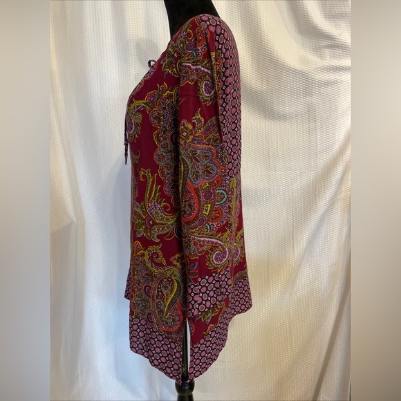 Olive Hill 3/4 sleeve large paisley print blouse size large - Picture 2 of 6